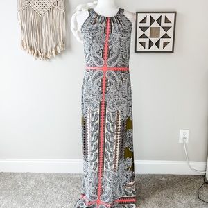Cato Pink and Green Paisley Halter Maxi Dress Size Small